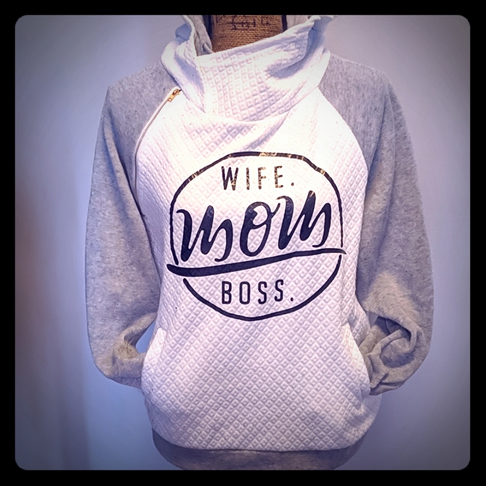 Wife Mom Boss Hooded Sweatshirt